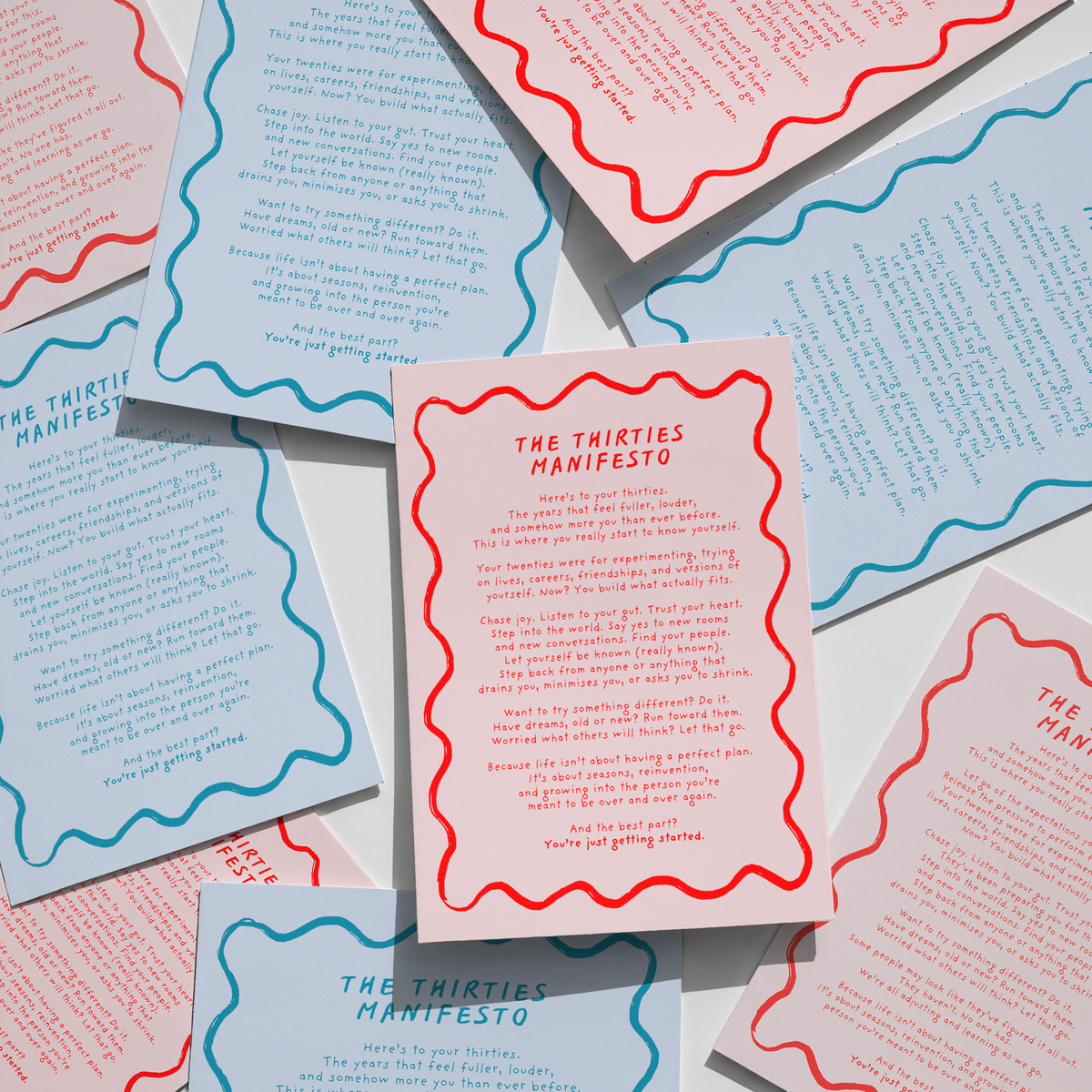 Thirties Manifesto card, 30th birthday card