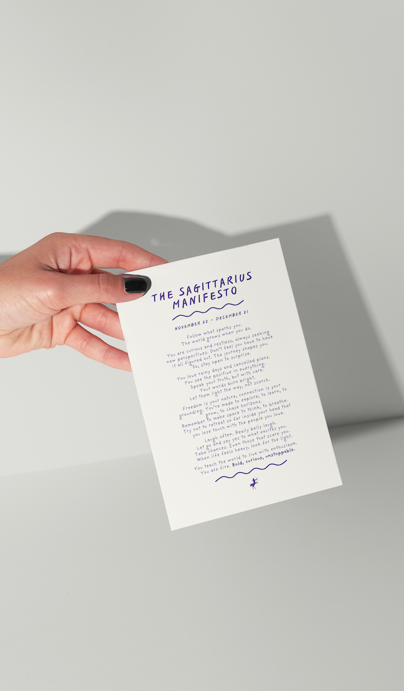 Sagittarius Manifesto Astrology Print (Unframed)
