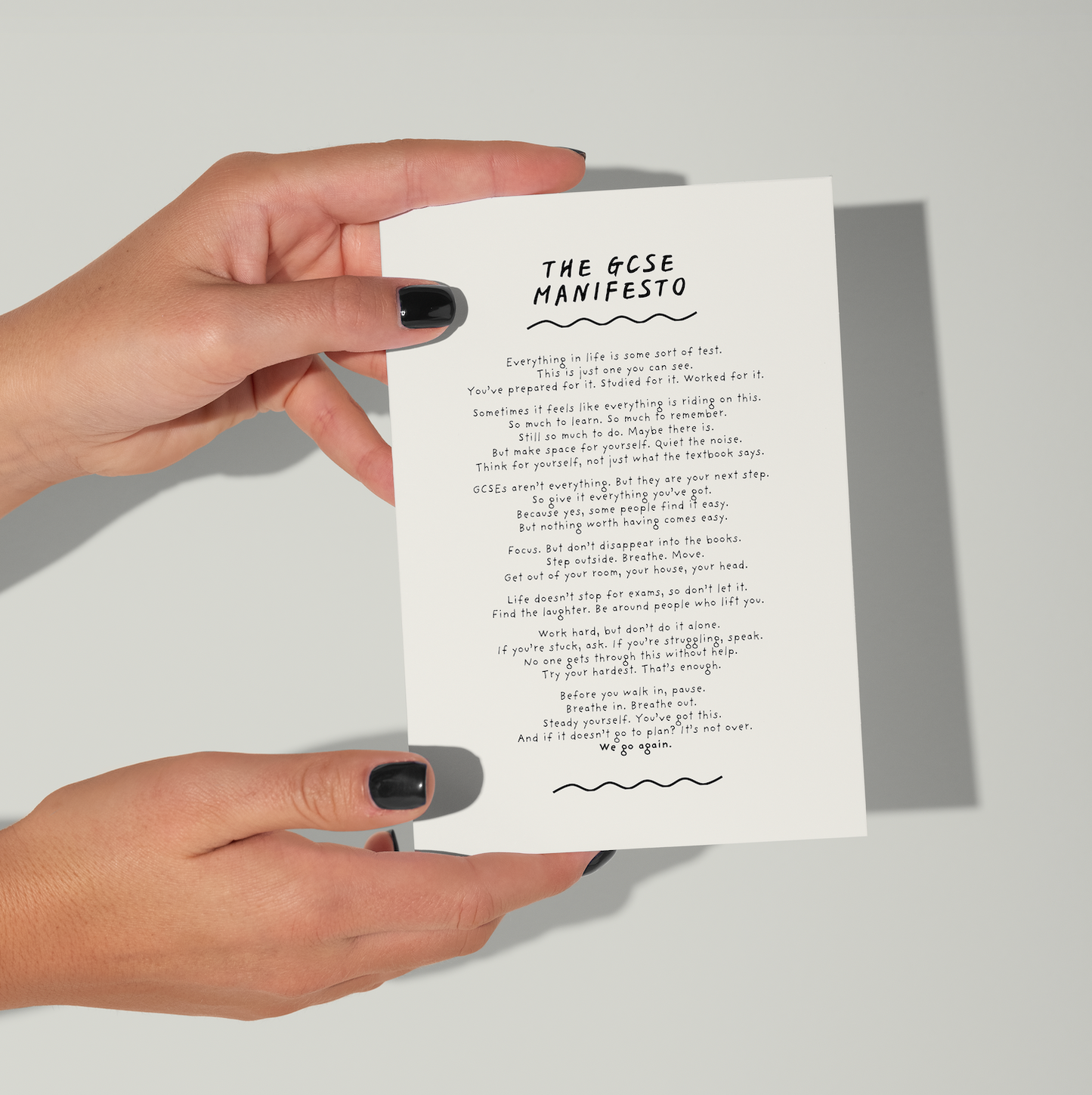 GSCE Manifesto: Good Luck Exams print (unframed)