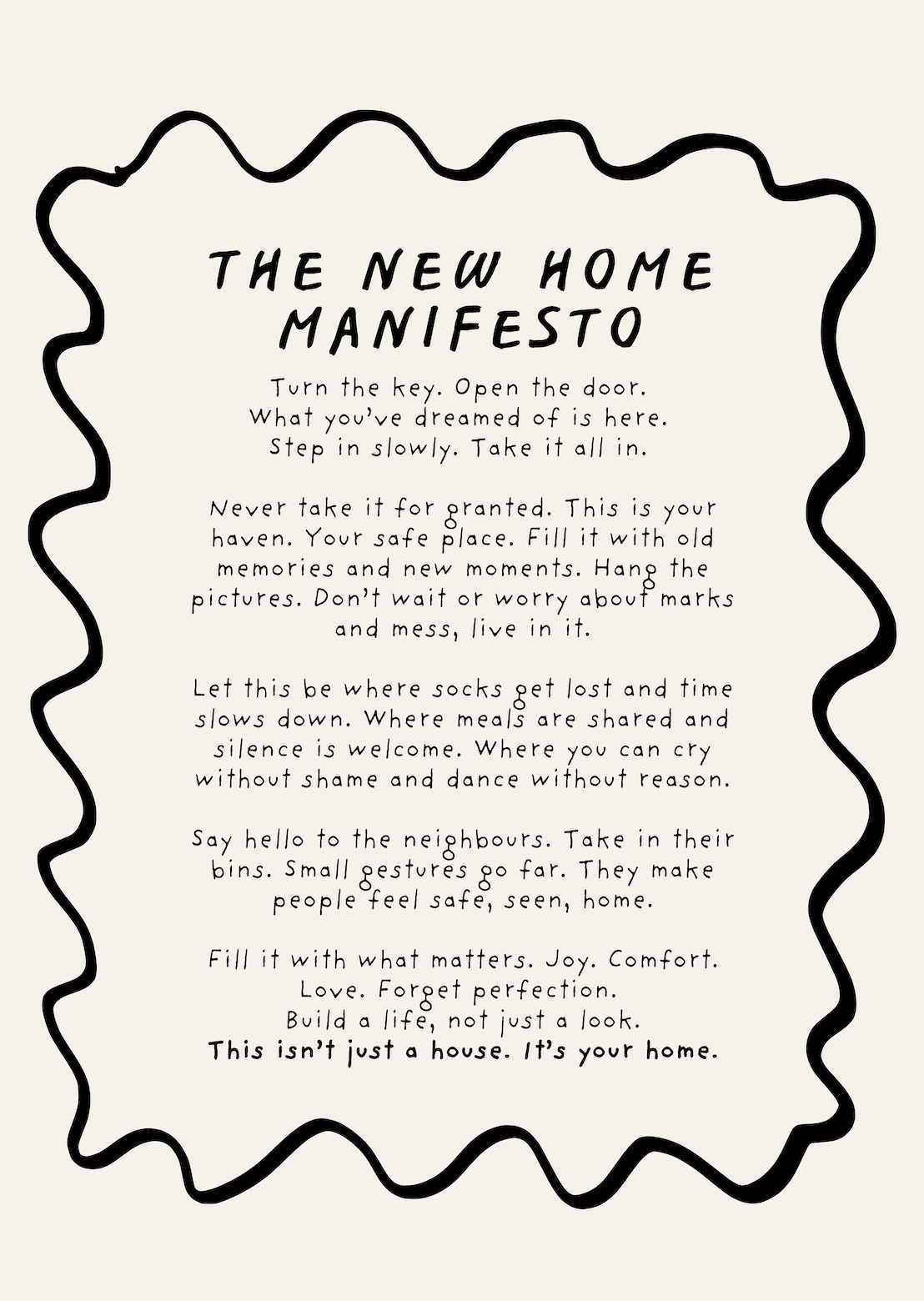 New Home Manifesto Print (unframed)