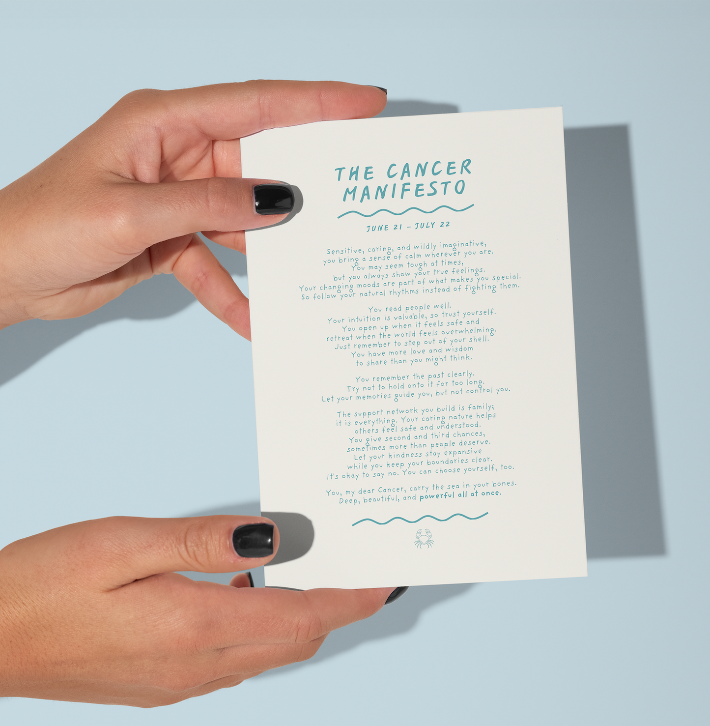 Cancer Manifesto Astrology Print (unframed)