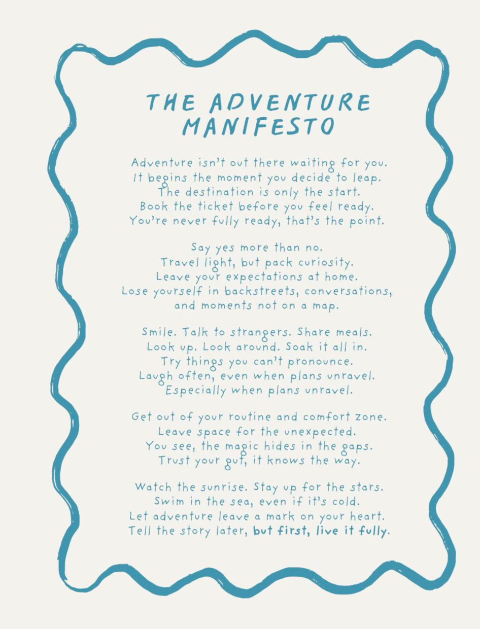 Adventure Travel manifesto card