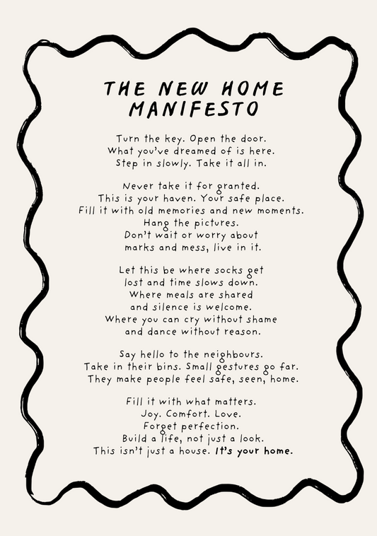 New Home, Moving House Manifesto Card