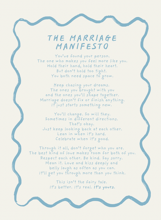 Marriage manifesto card