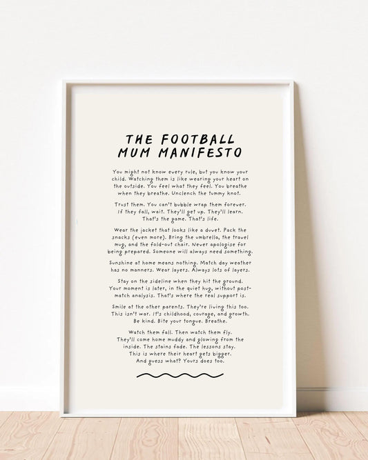 Football Mum Manifesto Print (unframed)