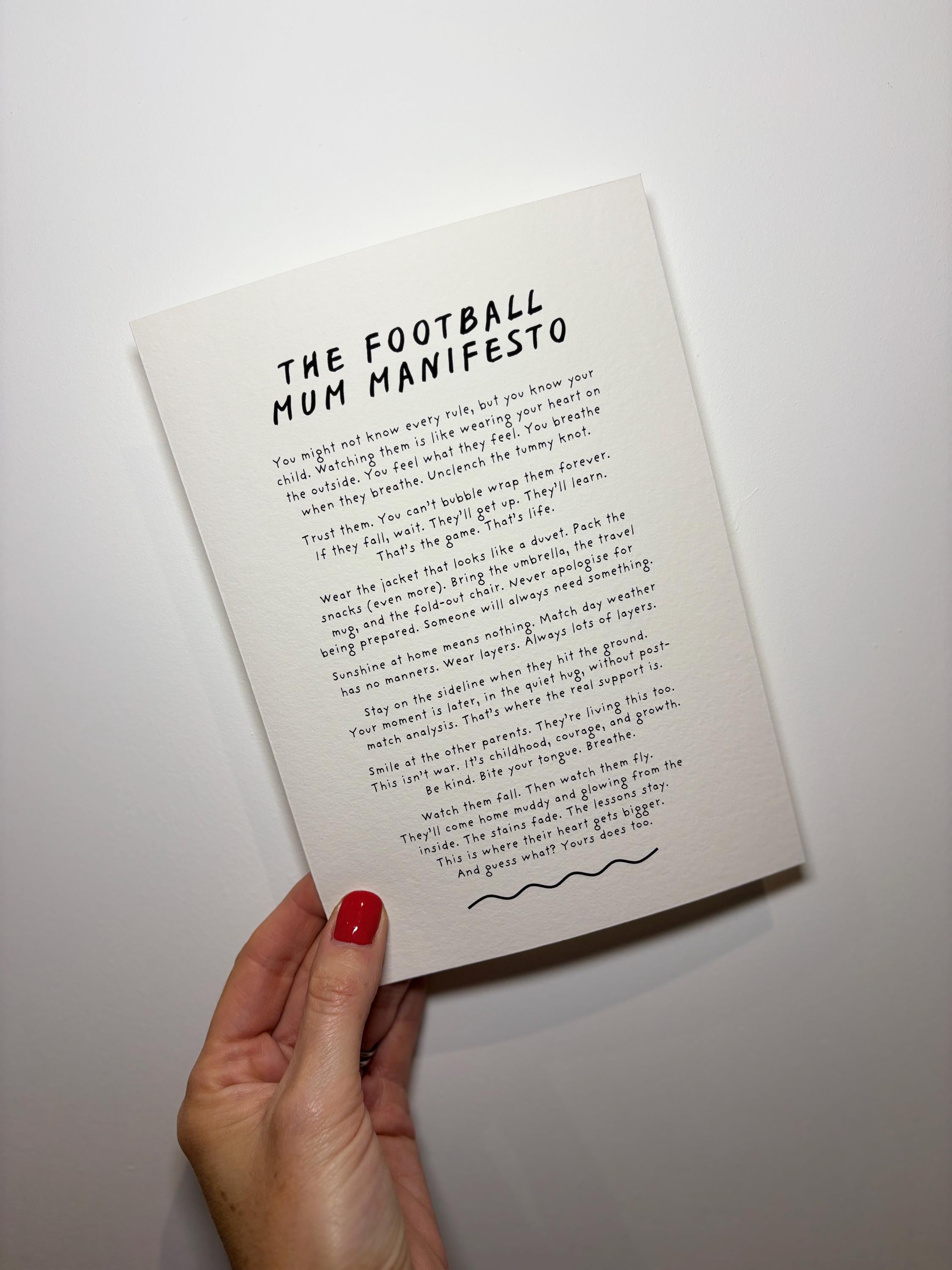 Football Mum Manifesto giclée print