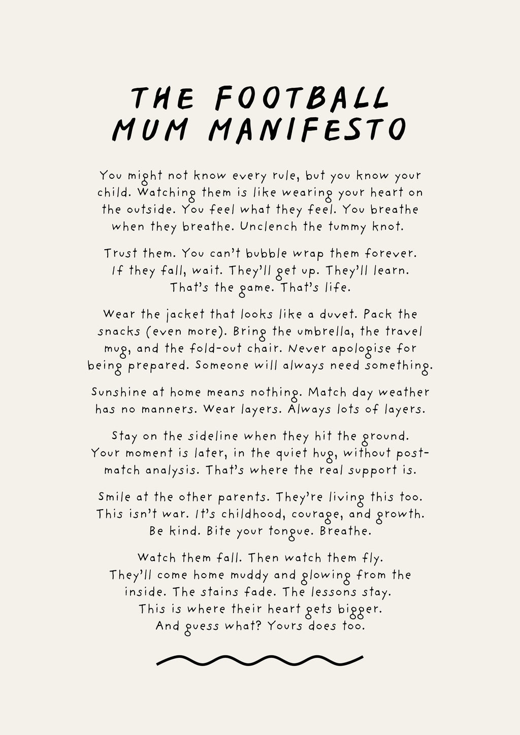 Football Mum Mini Manifesto Postcard Print (A6)