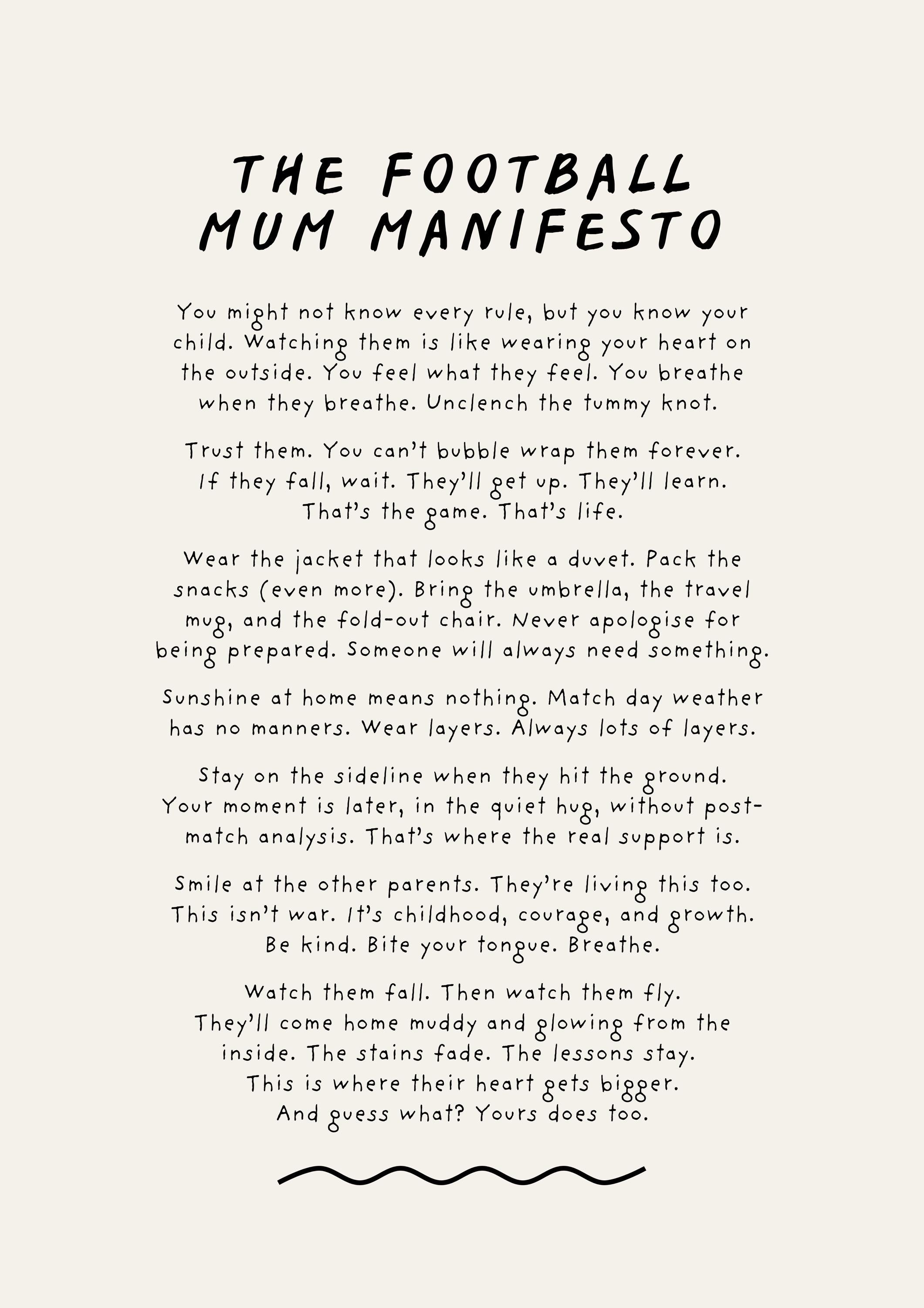 Football Mum Mini Manifesto Postcard Print (A6)
