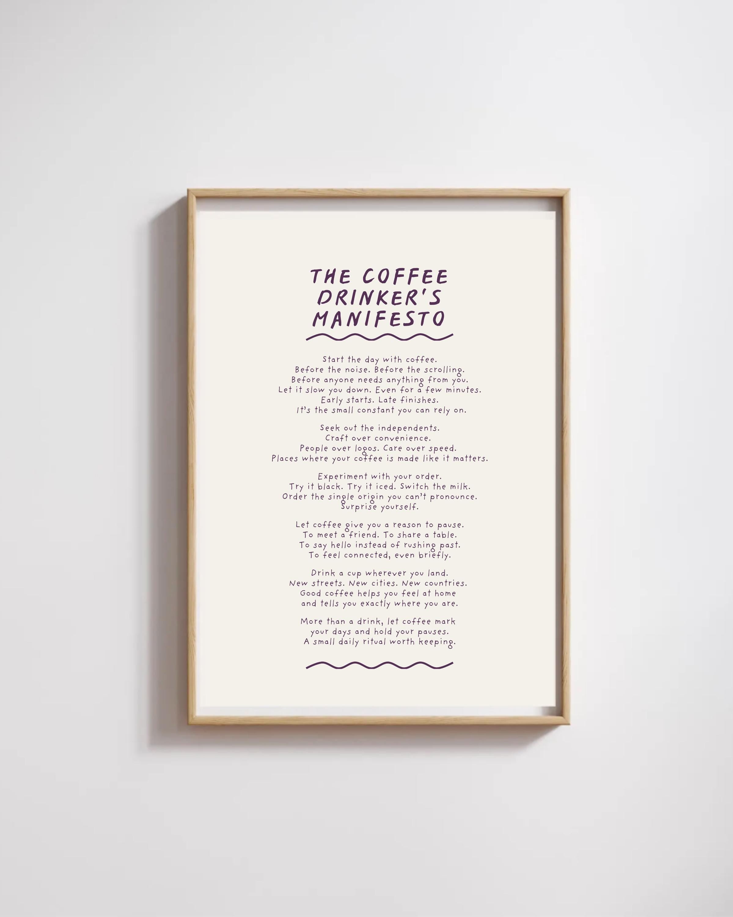 The Coffee Drinker's Manifesto Postcard Print (A6)