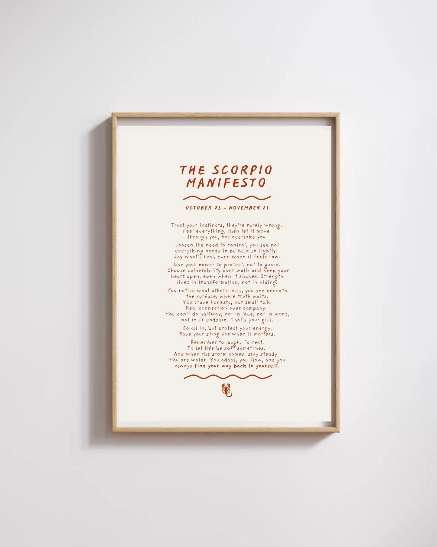Scorpio Manifesto print (unframed)