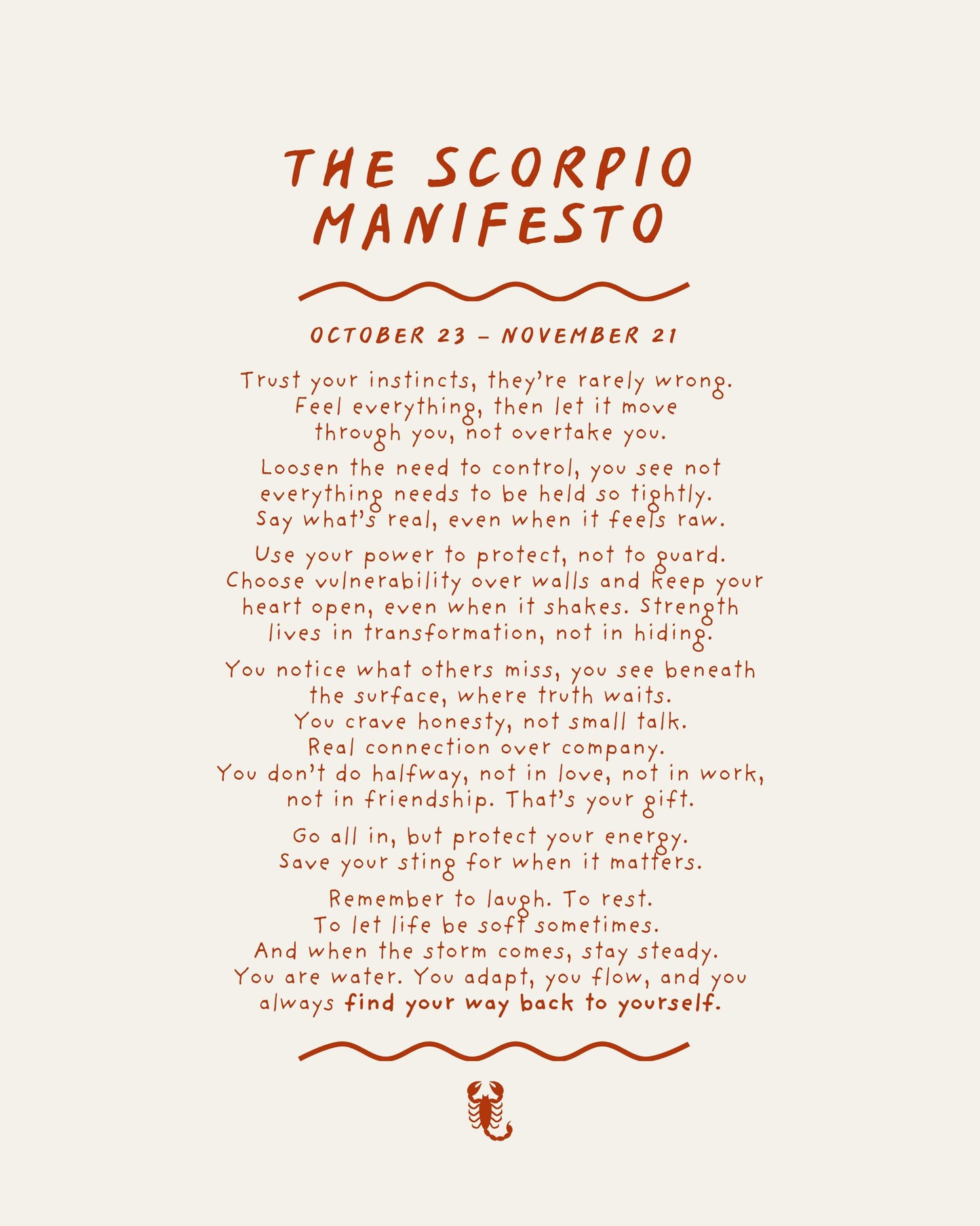 Scorpio Manifesto print (unframed)