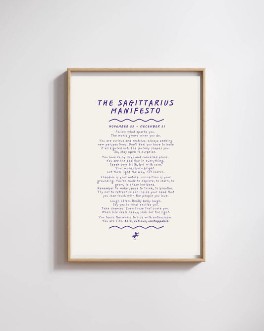 Sagittarius Manifesto Astrology Print (Unframed)