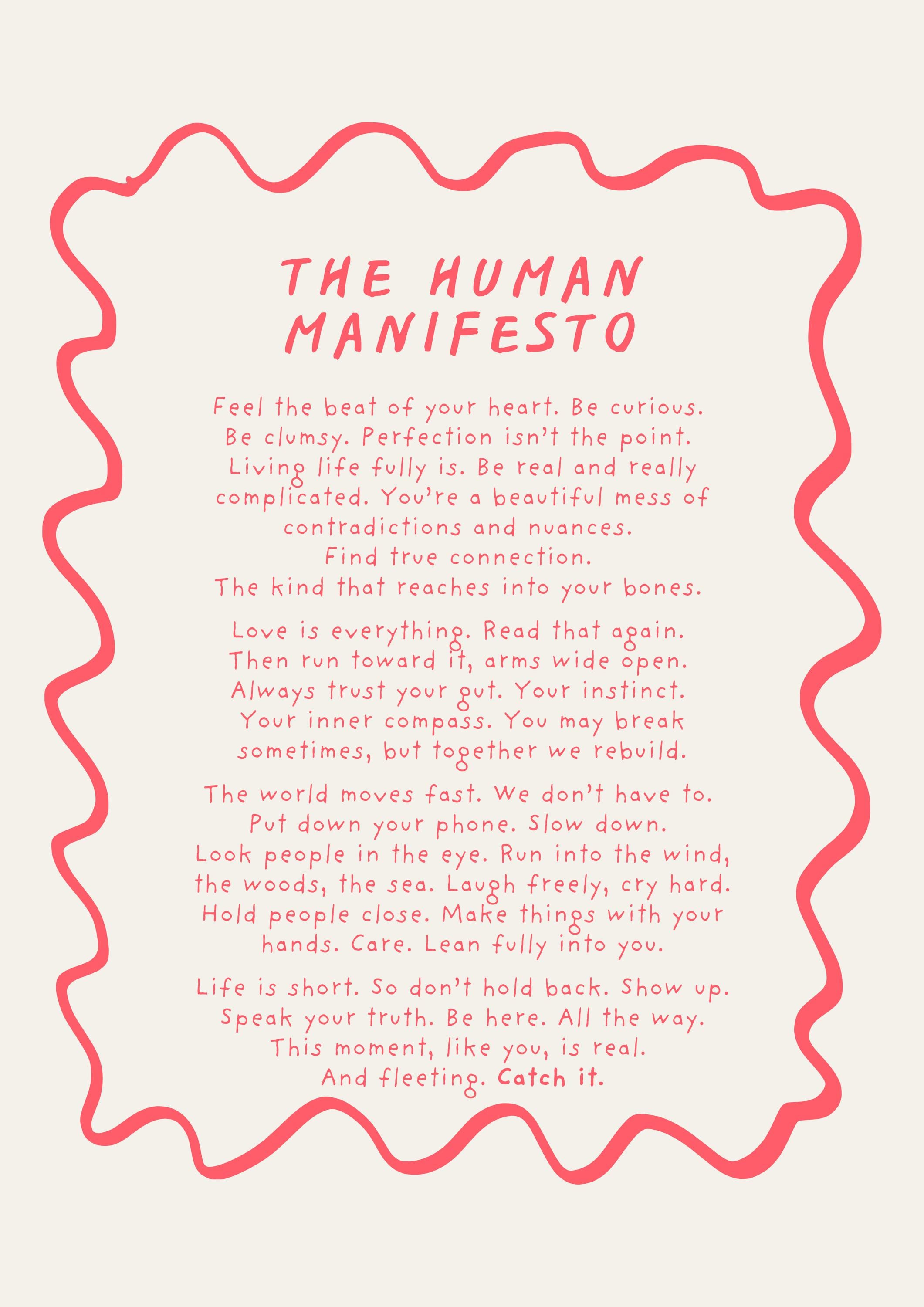 Human Manifesto Postcard Print (A6)