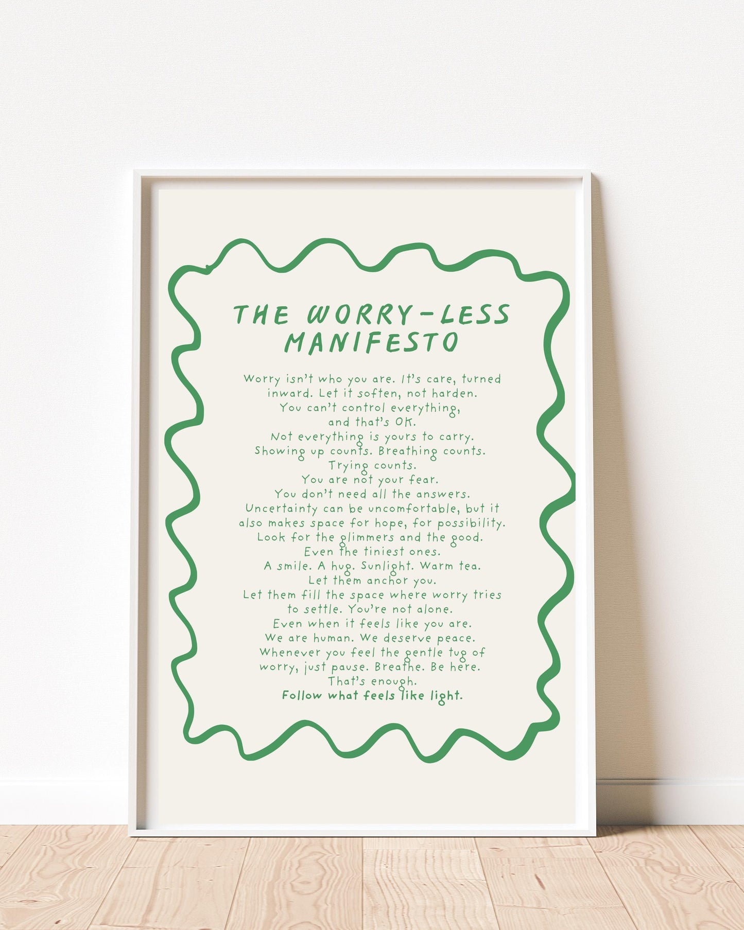 Worry-Less Manifesto giclée print