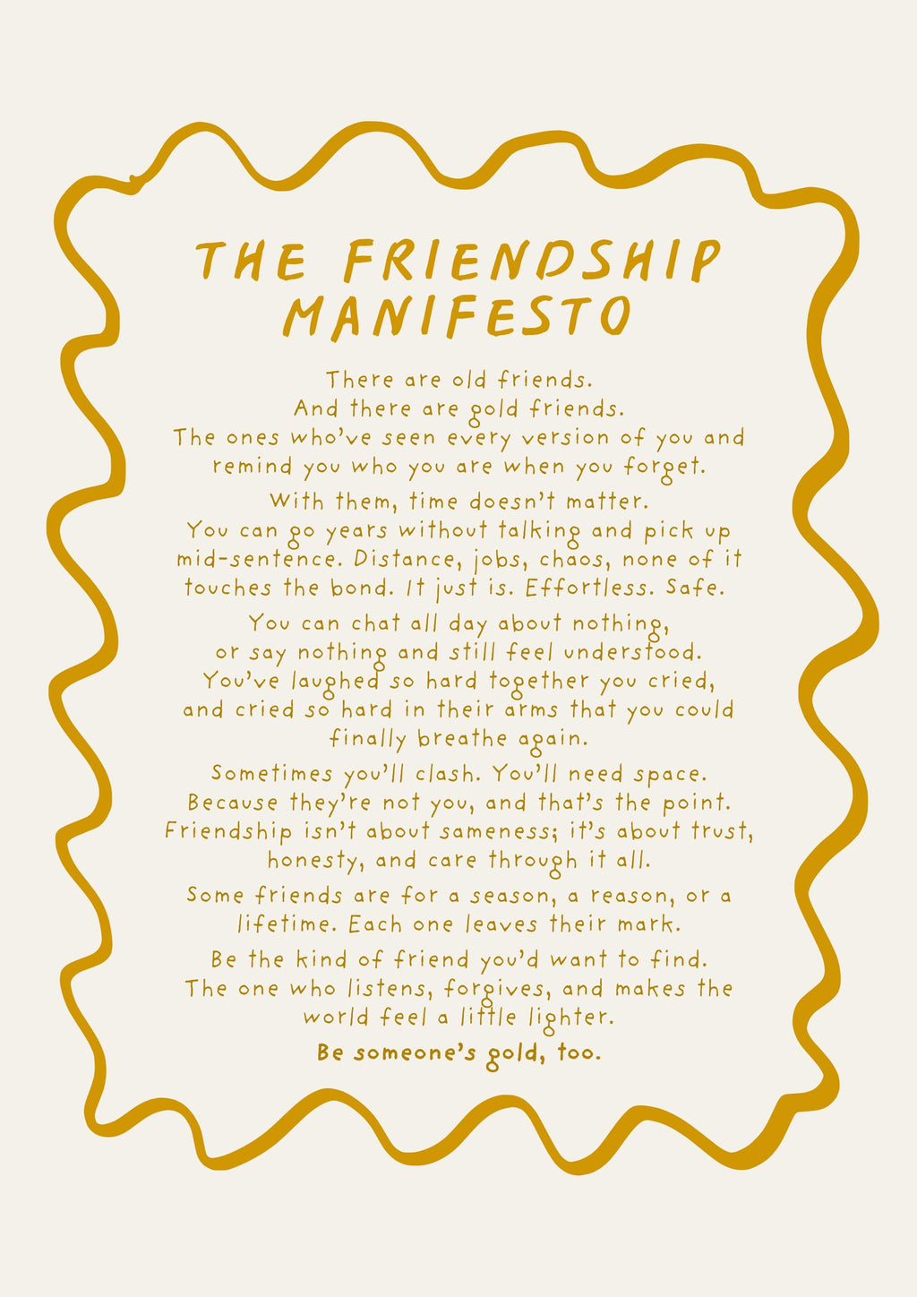 Friendship Manifesto Postcard Print (A6)