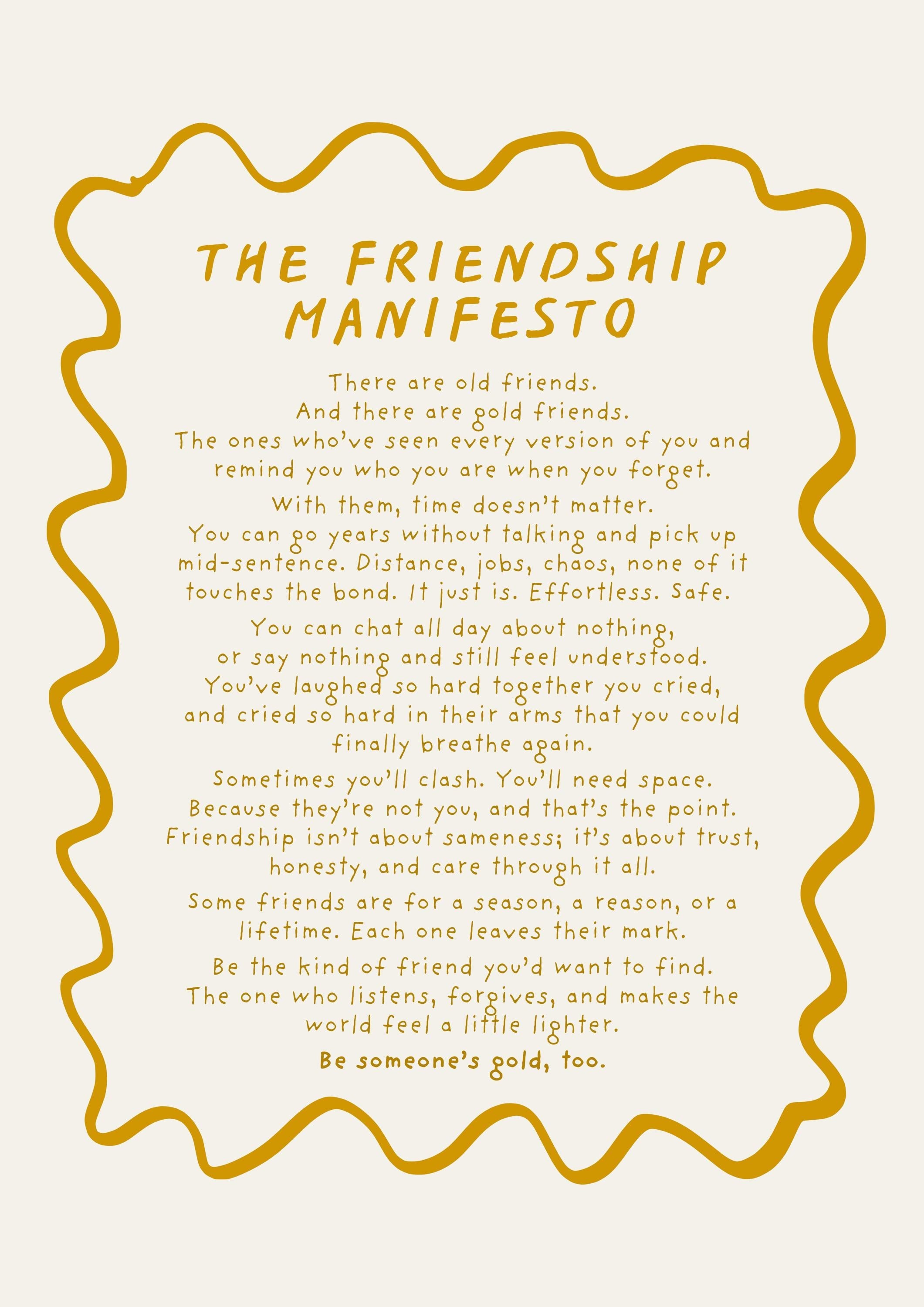 Friendship Manifesto Postcard Print (A6)