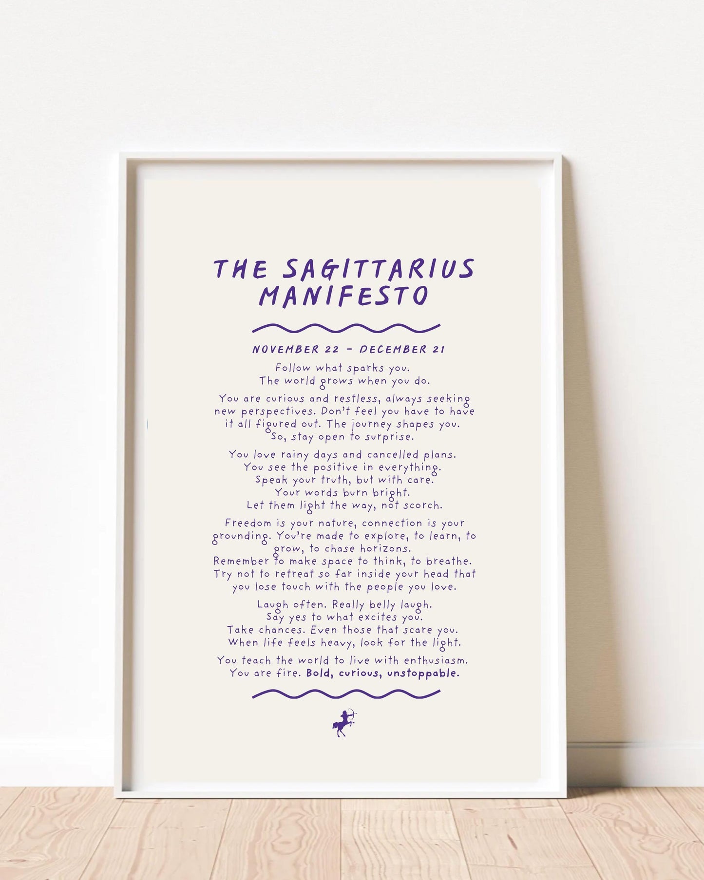 Sagittarius Manifesto Astrology Print (Unframed)