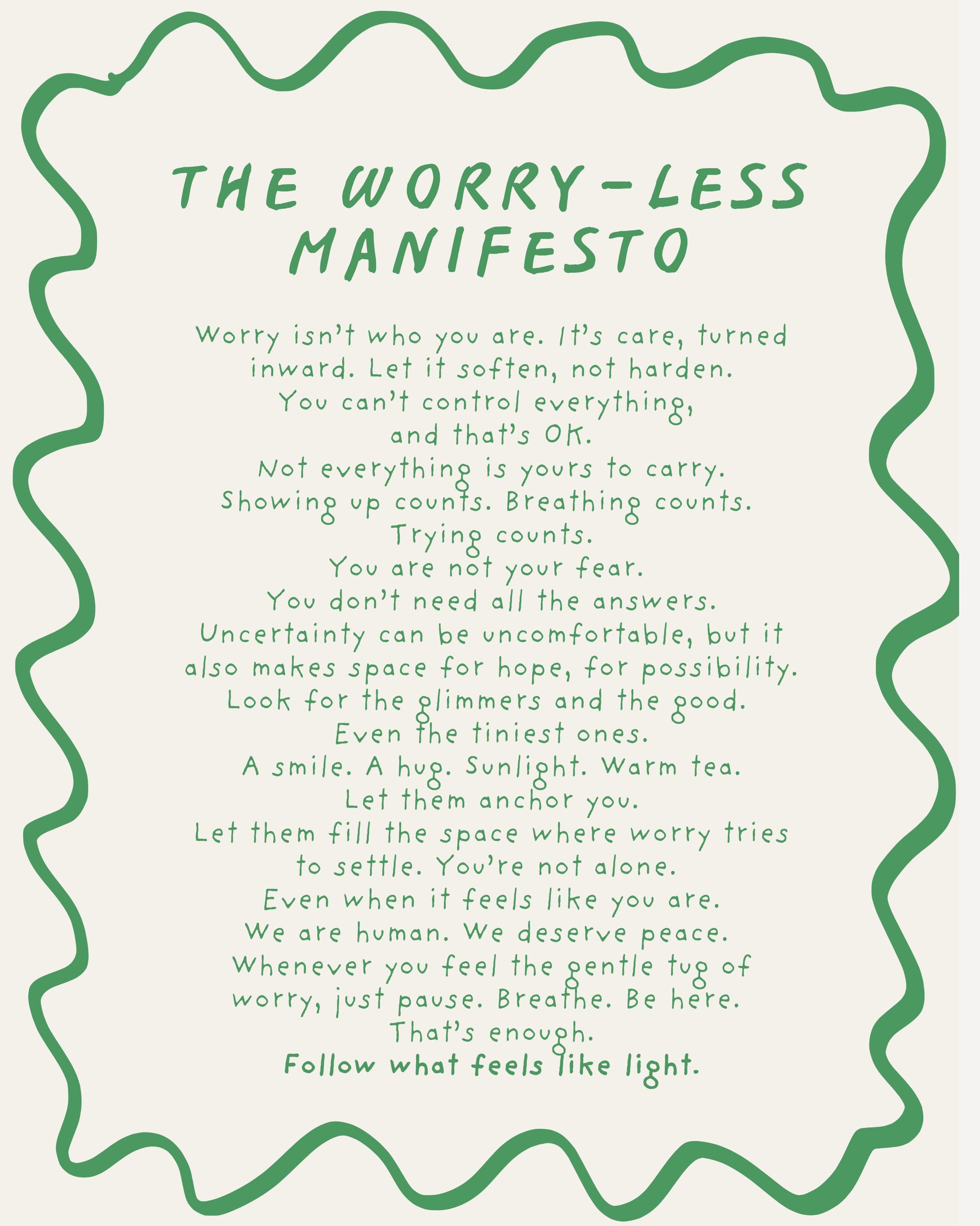 Worry-Less Manifesto giclée print