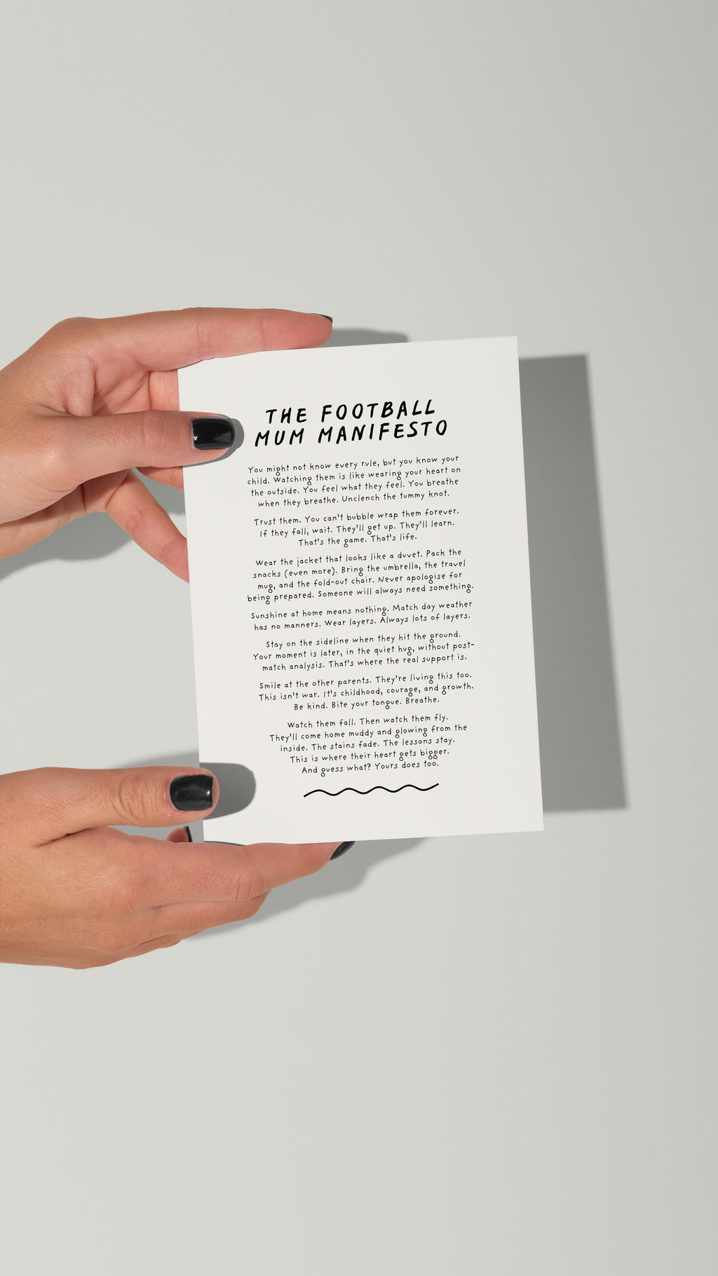 Football Mum Mini Manifesto Postcard Print (A6)