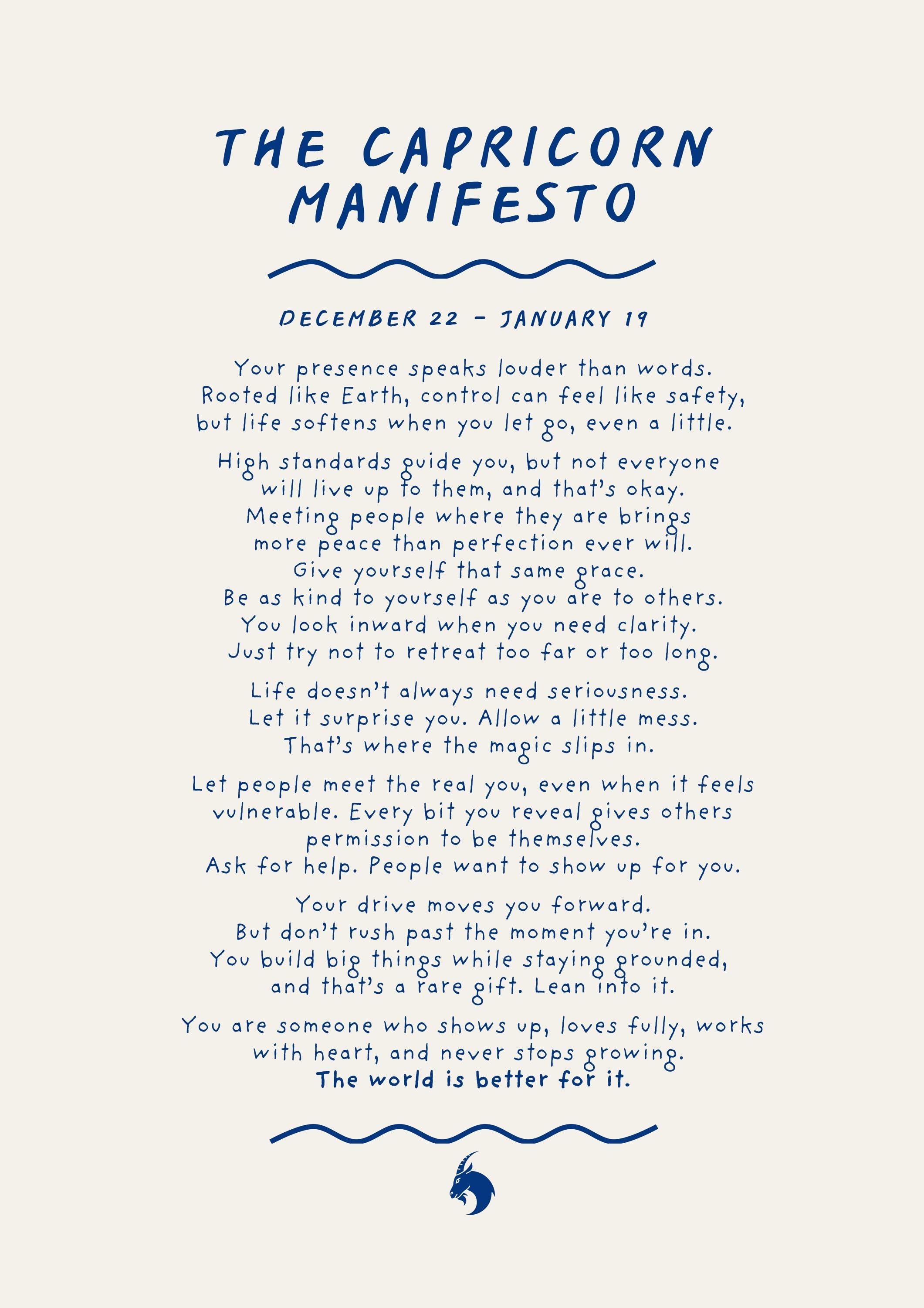 The Capricorn Manifesto Art Print (Unframed)