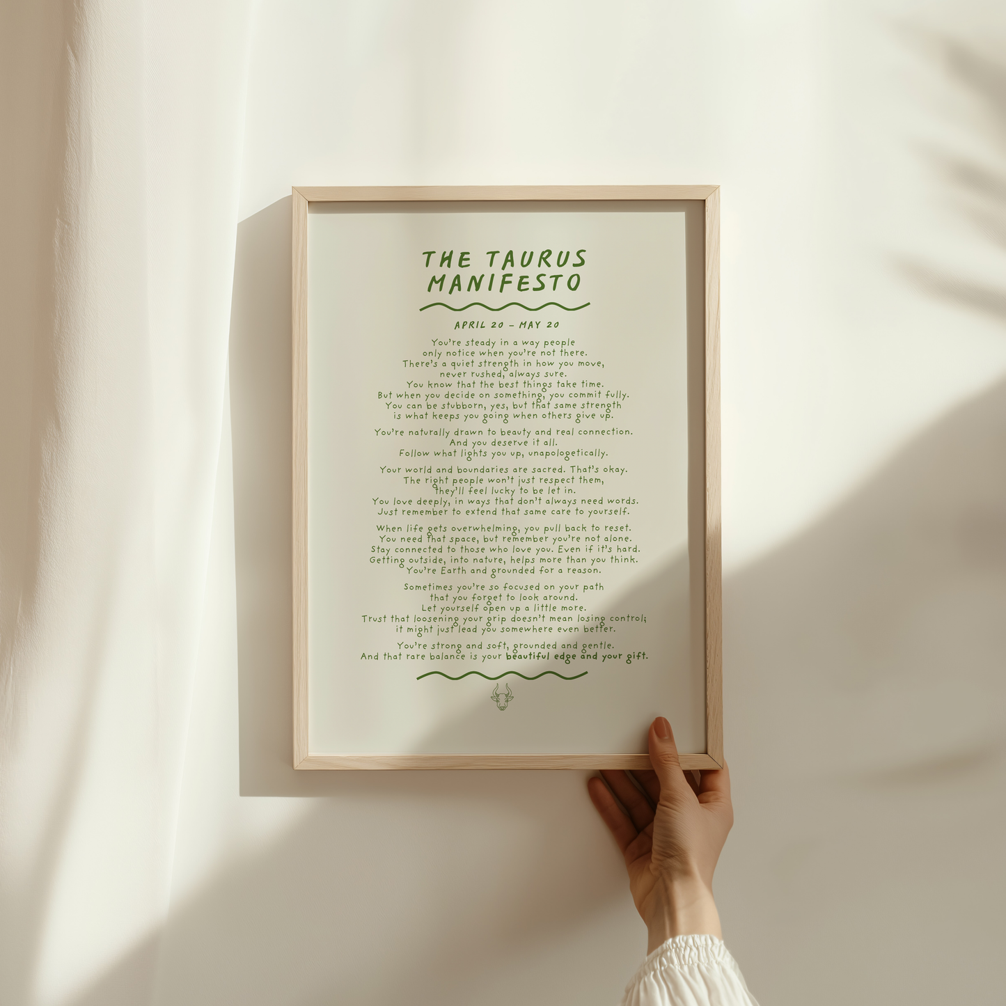 Taurus Manifesto Astrology Print (unframed)