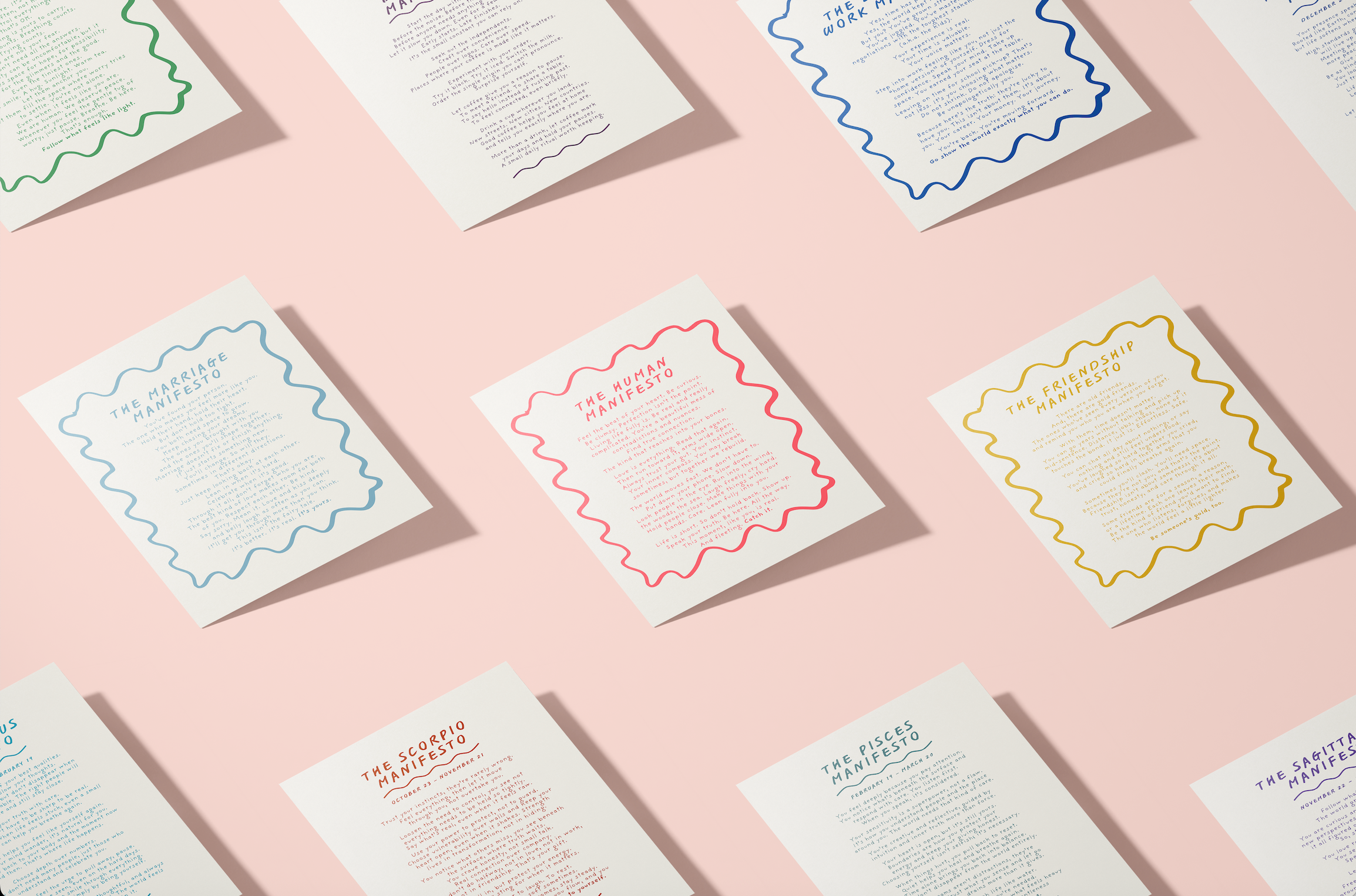 MIX AND MATCH - set of 4 mini manifesto postcard art prints