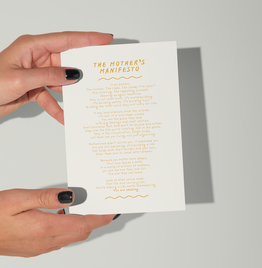 The Mother's Mini Manifesto A6 Postcard Size (unframed)
