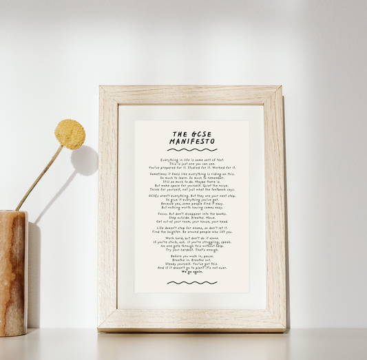 GSCE Manifesto: Good Luck Exams print (unframed)