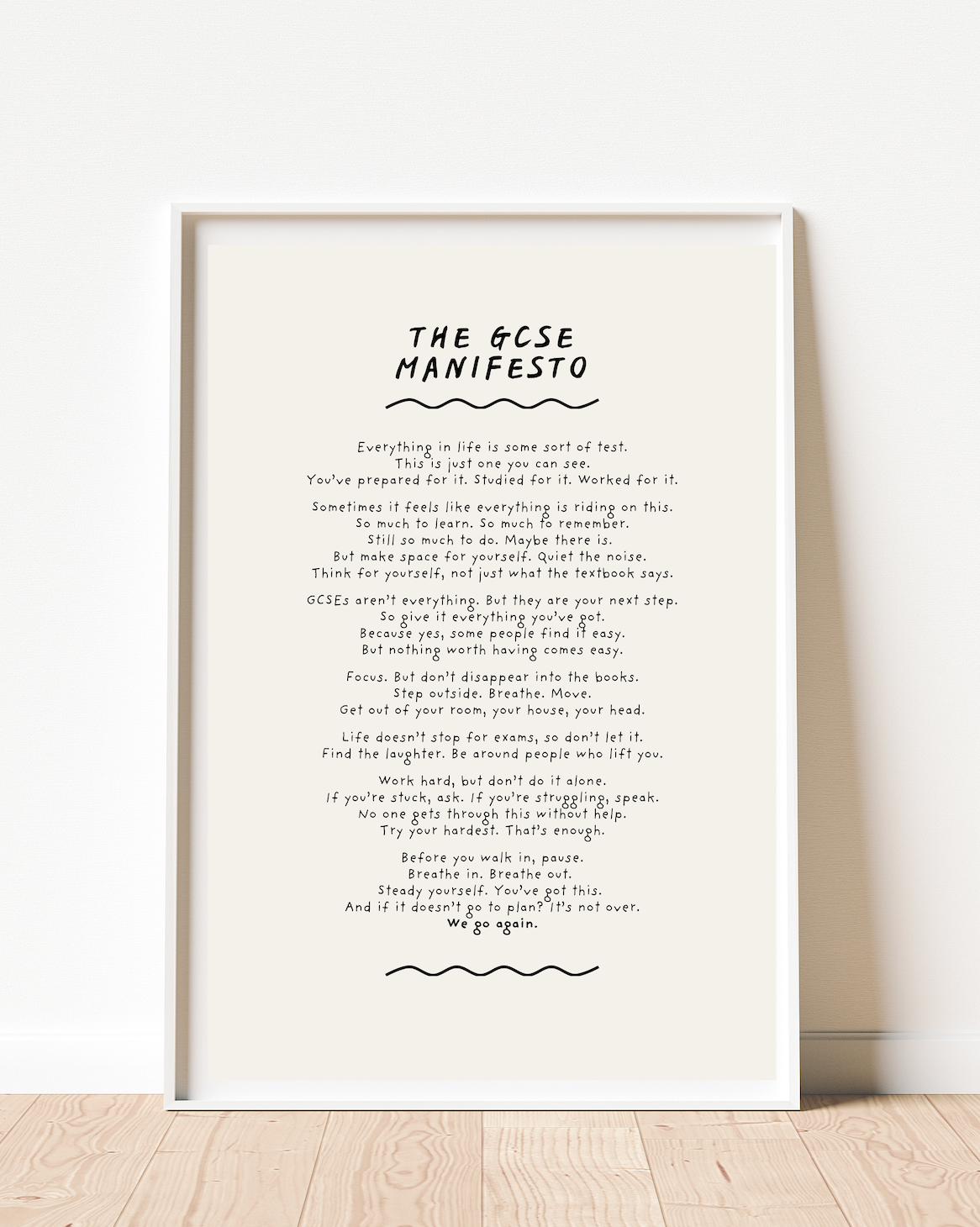GSCE Manifesto: Good Luck Exams print (unframed)