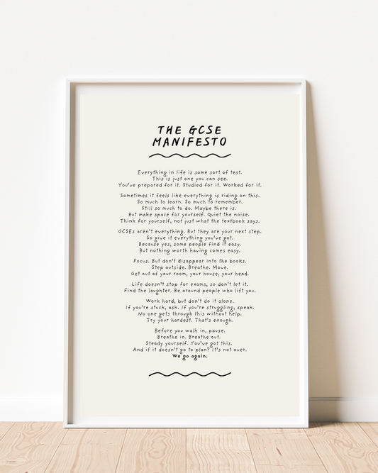 GSCE Manifesto: Good Luck Exams print (unframed)