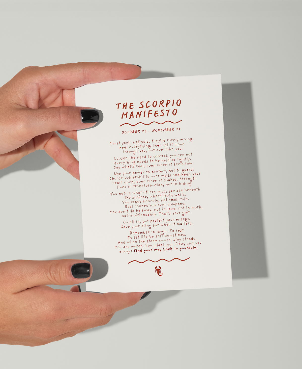 Scorpio Manifesto print (unframed)