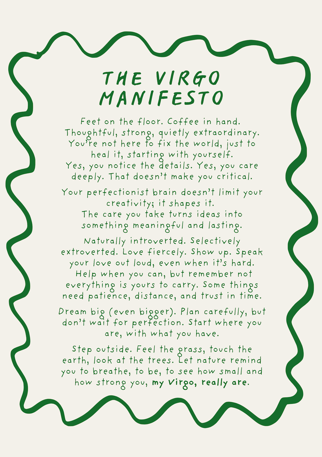 Virgo Manifesto Print (unframed)