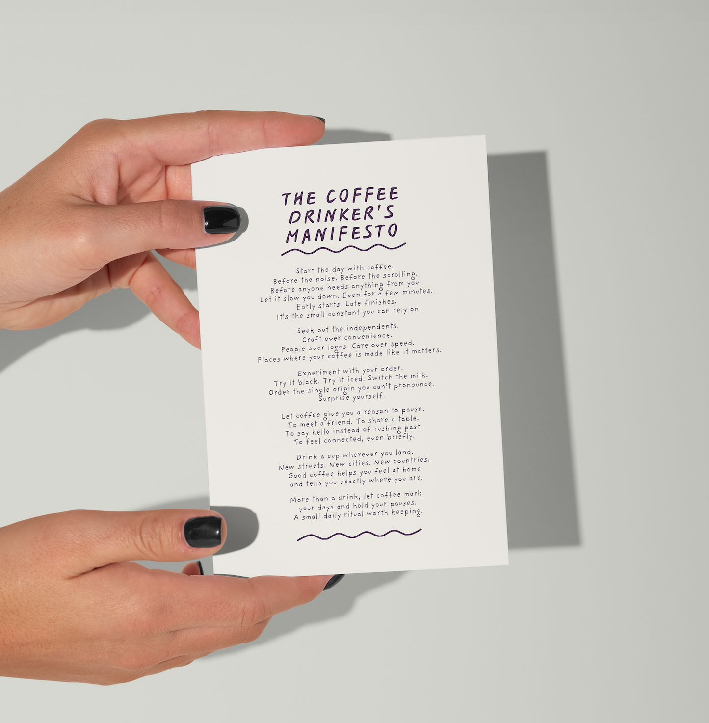 The Coffee Drinker's Manifesto Print (unframed)