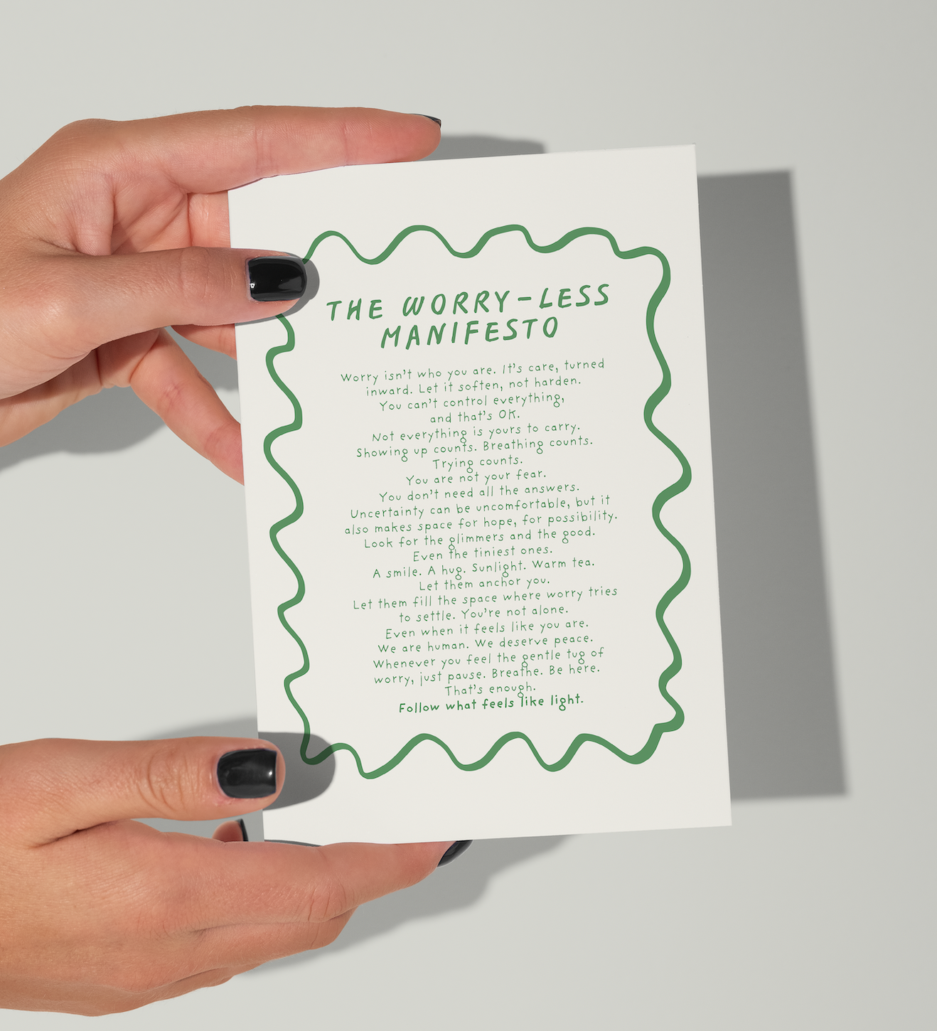 Worry-Less Manifesto giclée print