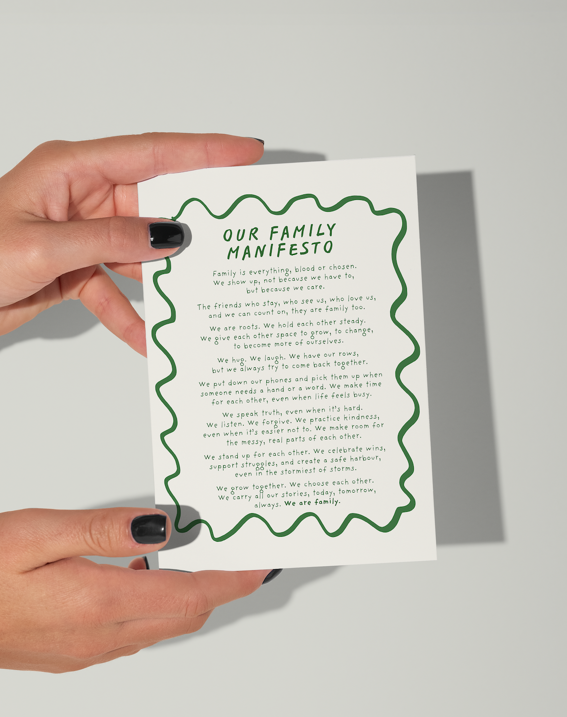 Our Family Manifesto print (unframed)