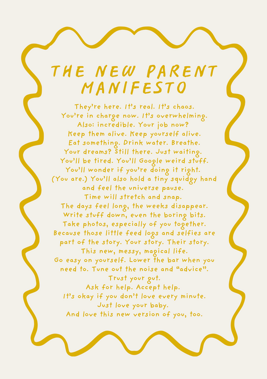 New Parent Baby manifesto card (A6)