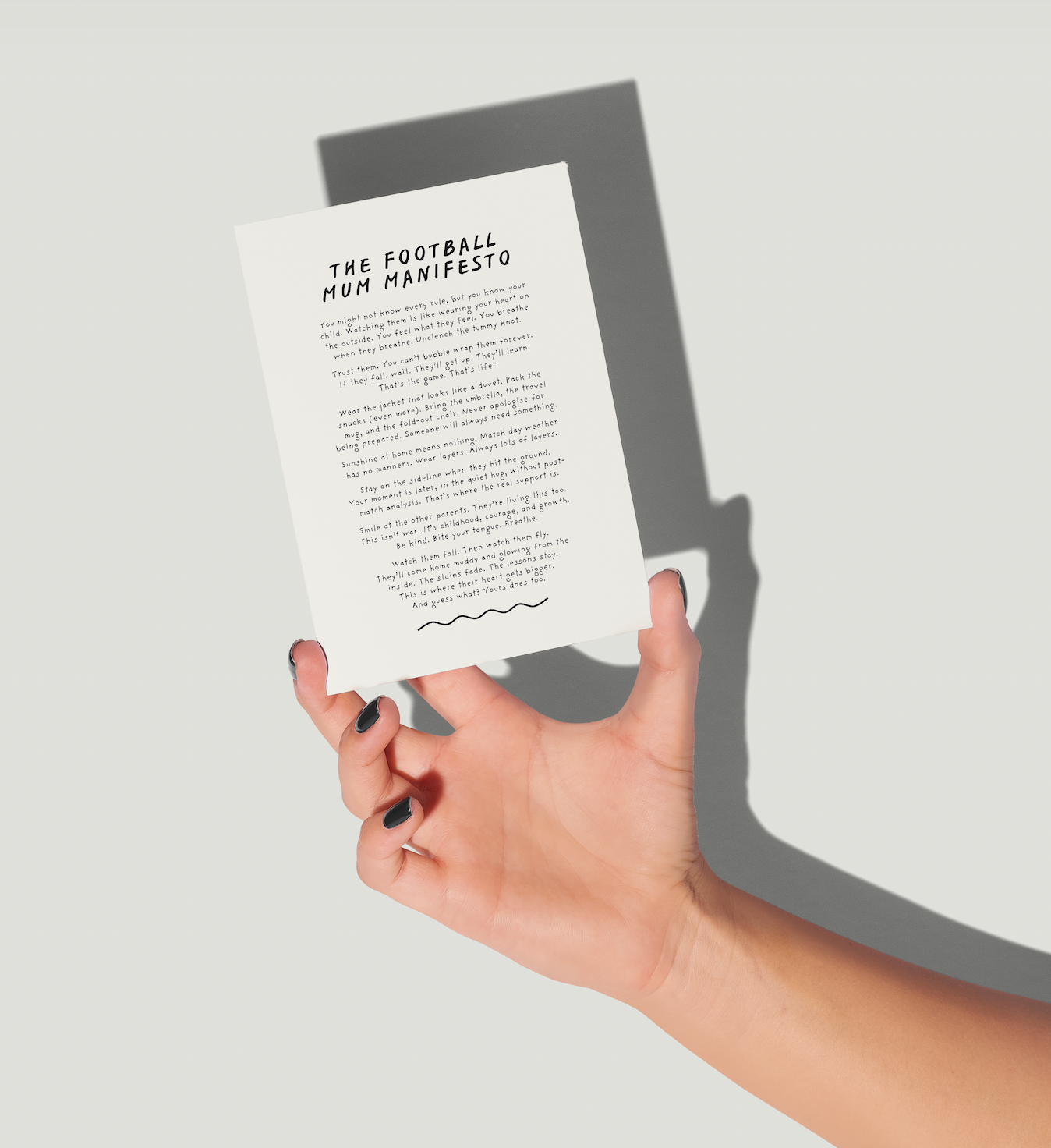 Football Mum Manifesto Print (unframed)