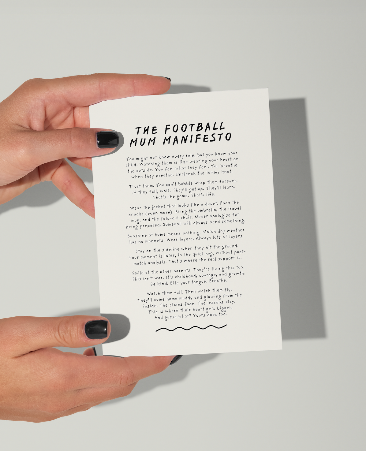 Football Mum Manifesto Print (unframed)