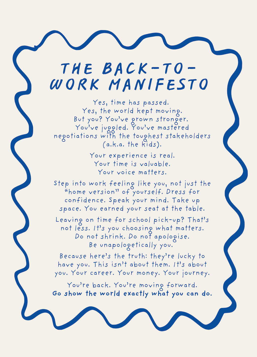 The Back-to-Work Manifesto Print (unframed)