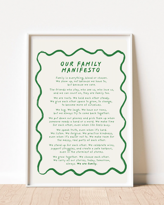 Our Family Manifesto print (unframed)