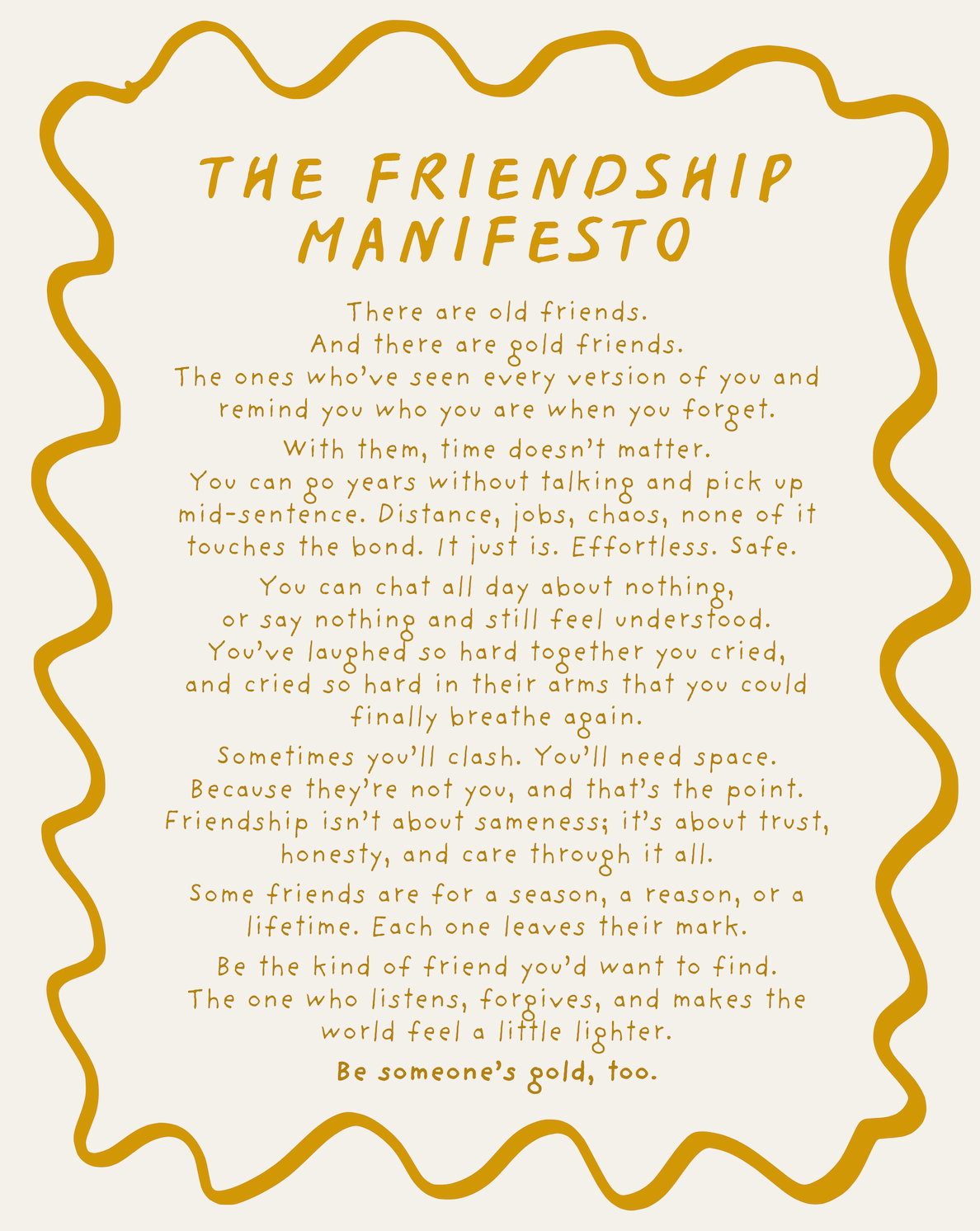 The Friendship Manifesto Print (Unframed)