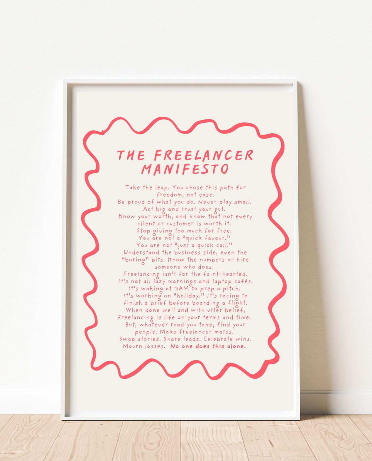 Freelancer Manifesto Print (unframed)