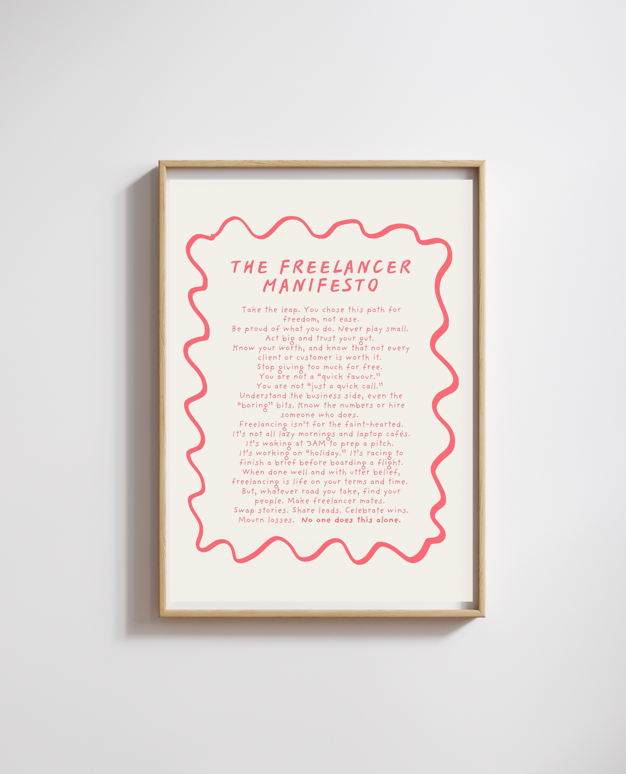Freelancer Manifesto Print (unframed)