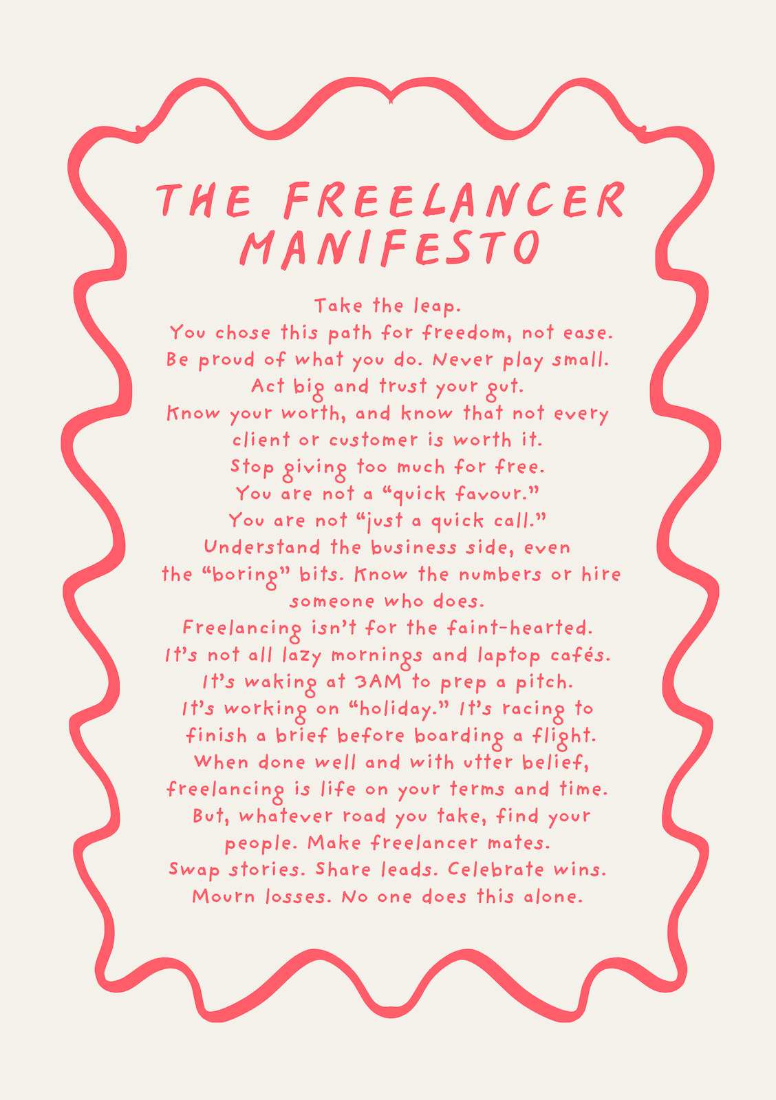 Freelancer Manifesto Print (unframed)