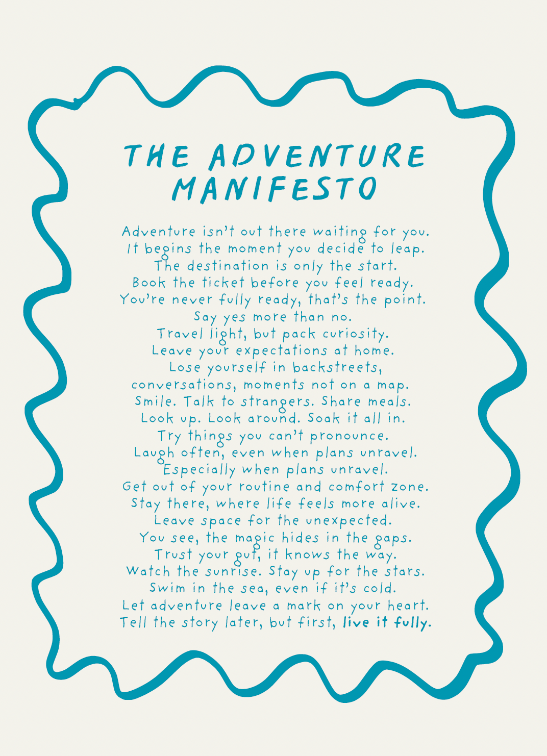 Adventure Manifesto Print (unframed)