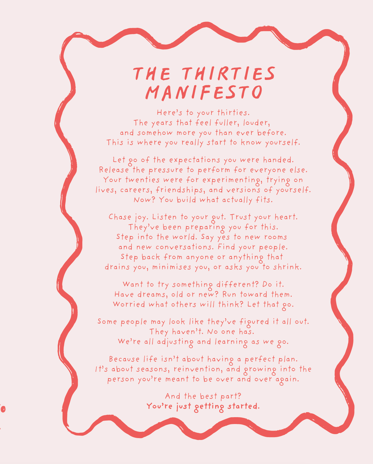 The Thirties Manifesto card