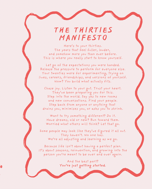 The Thirties Manifesto card