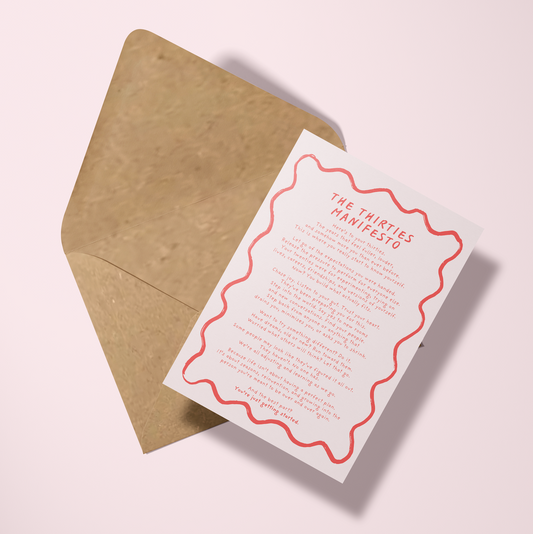 The Thirties Manifesto card