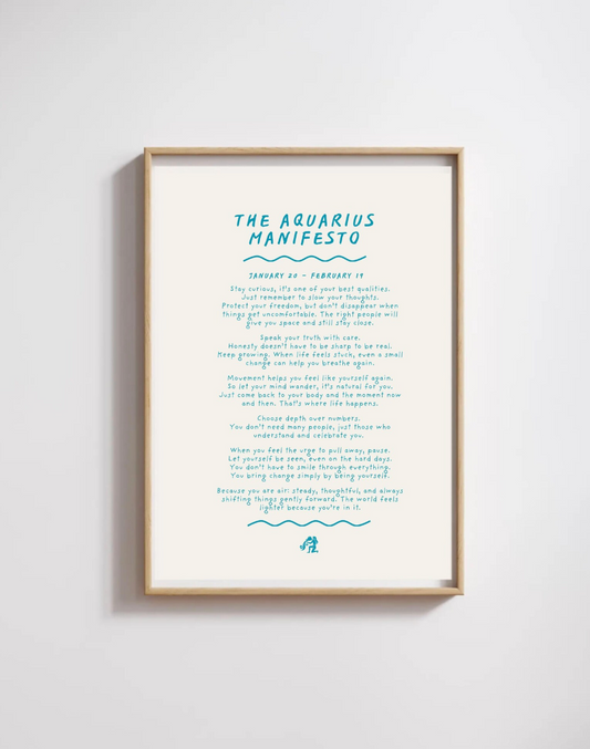 Aquarius Manifesto Astrology Print (unframed)