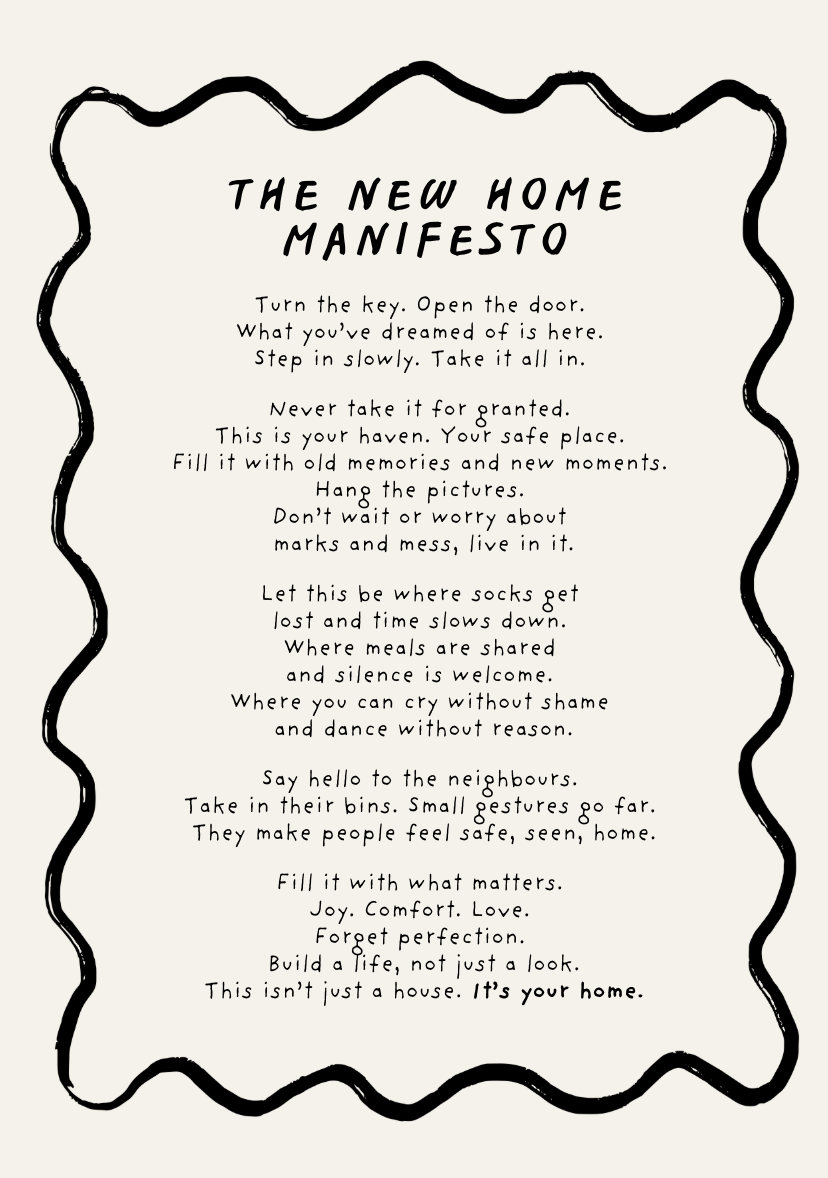 New Home, Moving House Manifesto Card
